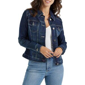 Brand New Women Drenched Cotton Denim Jacket Classic Fit Button Front Casual